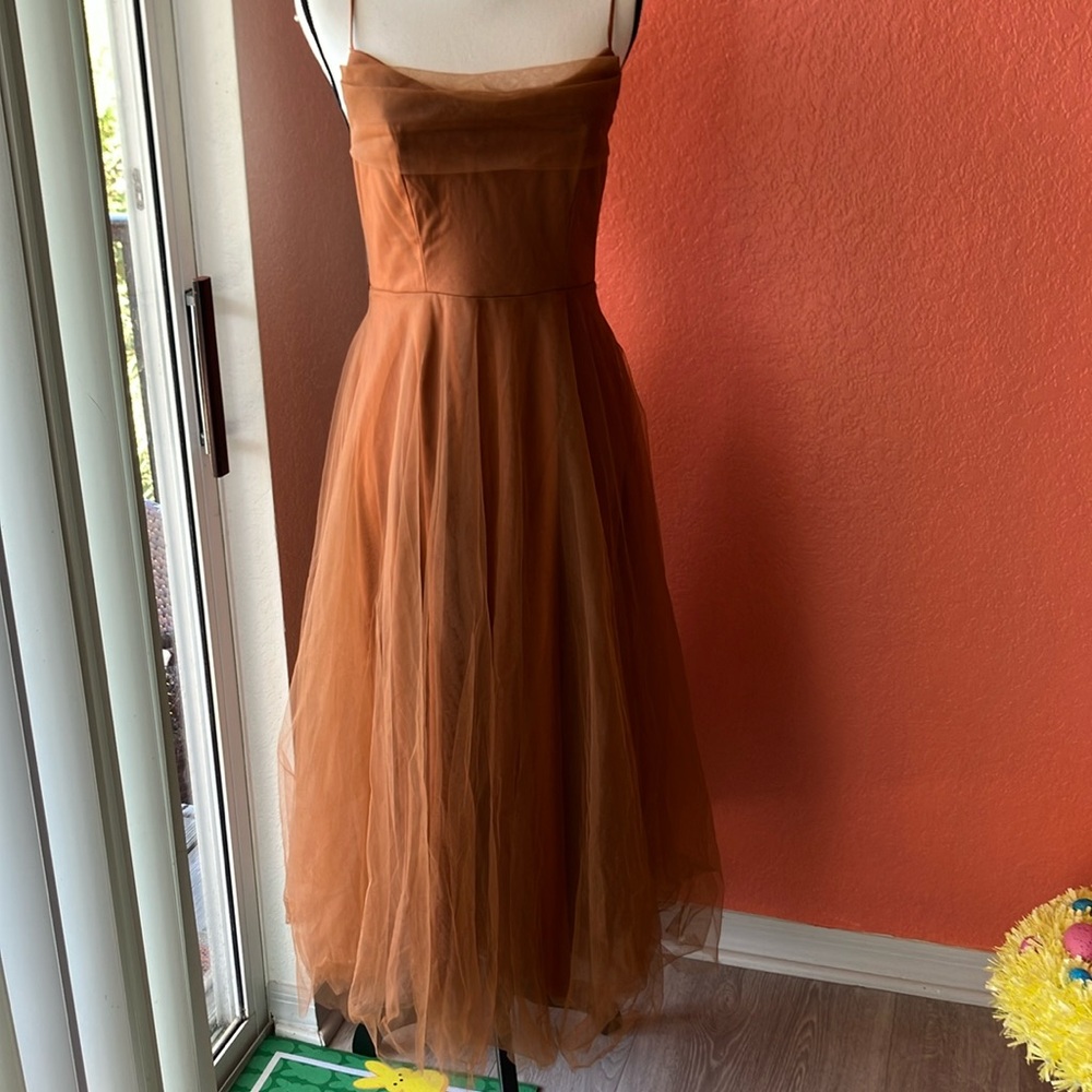Elegant Brown Tulle Dress